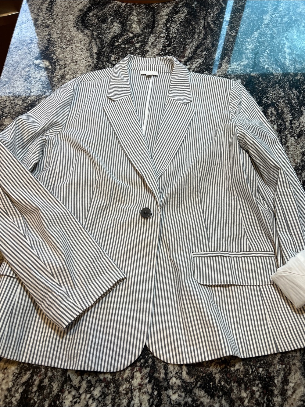 J. Jill Striped Single-Button Blazer